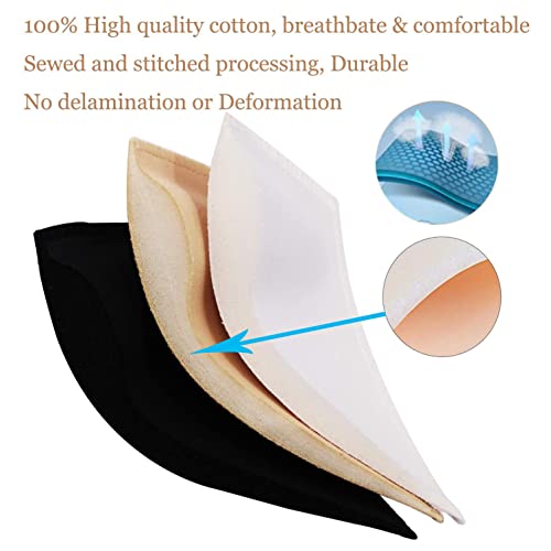 Taohua Garden 5 Pairs Bra Pads Inserts,Removable,Breathable, Air Cotton,Foam Sponge (3Colors, A/B Cup) #TOP2