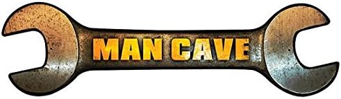 Man Cave Wrench Shape Metal Sign
