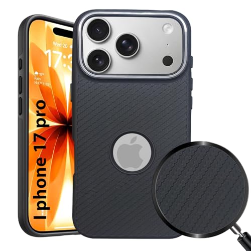 Image of LIRAMARK Rugged Carbon Fibre TPU Armor Silicone Back Cover Case for iPhone 17 Pro