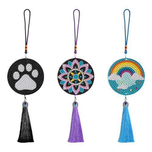 Qiukoo Geschenk Mädchen 6 7 8 9 10 11 Jahre, Bastelset Kinder ab 6 10 Jahre Diamond Painting Windspiel Sonnenfänger ab 5-12 Jahre Mädchen Kristalle Zum Aufhängen Windspiel Basteln