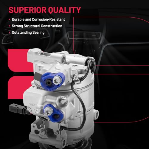 BDFHYK Air Conditioning A/C Compressor with Clutch Compatible with Audi A4 1.8L 2001-2006 2013-2016,2.0L 2005-2007, A5 2008-2019, A3 A4 A5 A8 Quattro, A4 allroad Q7, Replace# 98350