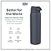 Ion8 1 Litre Stainless Steel Water Bottle, Leak Proof, Easy to Open, Secure Lock, Dishwasher Safe, Carry Handle, Flip Cover, Easy Clean, Durable, Scratch Resistant, 1200 ml/40 oz, Ash Navy Blue