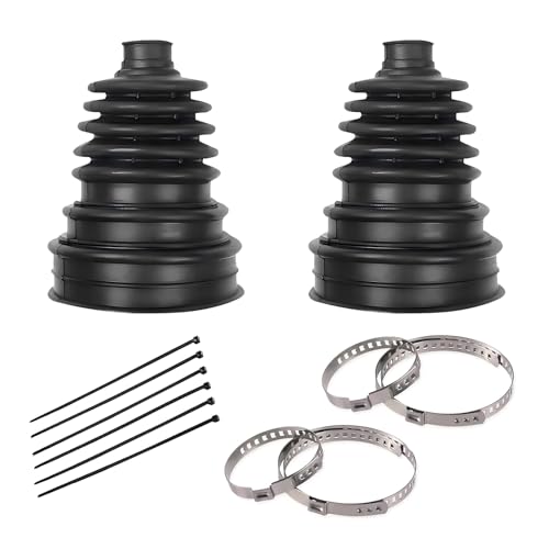 Icyfond 2PCS CV Axle Boot Repair Kit, Thickened Silicone Leak Proof CV Joint Boot Kit, Dust Boots for 19-24mm Axle Shaft, with 4 Stainless Steel Clamps & 6 Cable Ties, Universal for FWD AWD(Black)