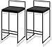 SMALLLOVE Taburetes de Bar Juego de 2 sillas de Bar Acolchadas de Terciopelo con reposapiés de Metal banquetas Negros Modernos para encimera de Isla de Cocina Altura del Asiento de 66 cm