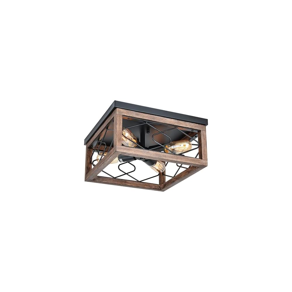 Buy Veilond 4Light Farmhouse Flush Mount Ceiling Light, Black Rustic