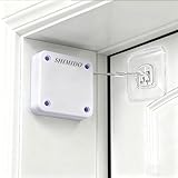 SHIMIDO Upgraded Punch-Free 1000g Automatic Screen Door Closer, Sliding Screen Auto Door Closer with Steel Drawstring for Bathroom, Bedroom, Study Room etc. (2 Pack White)