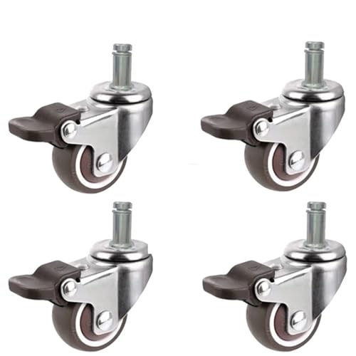 Roulette de chaise pivotante 1.5 pouces avec frein et tige à circlip pour meuble