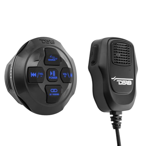 Image of DS18 BTRCRMIC Wireless Bluetooth Audio Controller, Waterproof Marine Receiver Remote Control w /USB Bluetooth RCA - CB Radio Style Microphone with Audio Controls - iOS /Android Compatible