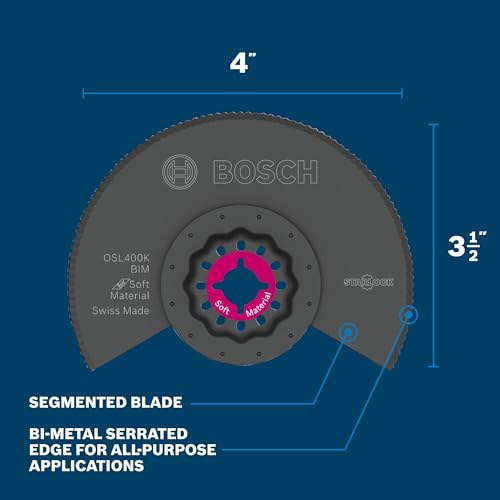 Image of Bosch OSL400K 4 in. Starlock Oscillating Multi Tool Bi-Metal Serrated Knife Segmented Blade
