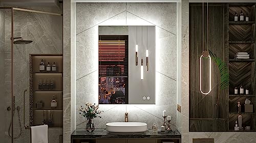 Tokeshimi 24 X 36 Inch Backlit Led Mirror Bathroom For Vanity, Anti Fog Bathroom Mirror With Lights, Wall Modern Bathroom Mirror With Switch, Dimmable(Horizontal/Vertical) #TOP1