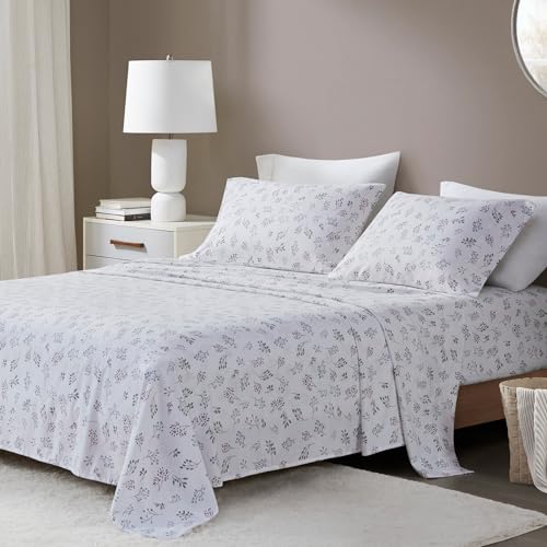 Beautyrest Cotton Sheet Set Cozy Print 100% Cotton Flannel Sheets Warm & Fuzzy Bedding Set, Oversized Sheets, Deep Pocket Fits Up to 16 Mattress Cozy Full Bed Sheets Full Tossed Botanical 4 Piece