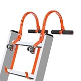 Dachleiter-Haken, 2 Stück, rutschfest, strapazierfähig, Stahlleiter, Stabilisator mit Rad-Gummigriff, Stand-Off-Leiterverlängerungen für Dächer, schnelle und einfache Installation für steile Dächer