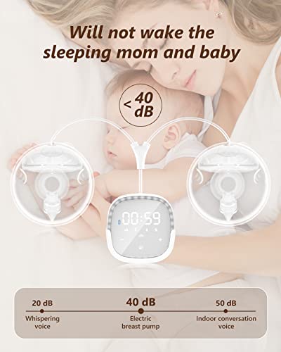 Wearable Electric Breast Pumps, Hands-Free Breastfeeding Pump, Bpa Free Nursing Double Breast Milk Pumps With 5 Modes & Touch Panel, Led Display, Split Designed, 21Mm/24Mm Insert Funnels #TOP5