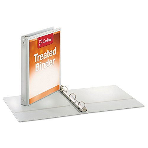 Cardinal 32200 Treated Binder Clearvue Locking Round Ring Binder, 1-Inch Cap, 11 X 8 1/2, White #TOP1