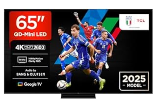 TCL 65Q7C 65 Inch QD Mini LED TV, 4K HDR Premium 2600, Smart Google TV (Dolby Vision IQ e Atmos, pannello HVA, Motion Clarity Pro a 144 Hz)