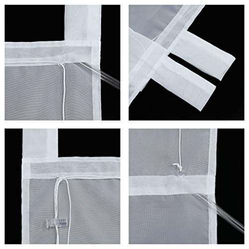 Solid Color Roman Shades Tab Top Window Treatment Adjustable Windows Curtain For Kitchen Bedroom, 1Pc(White, W55 X H61 Inch) #TOP6