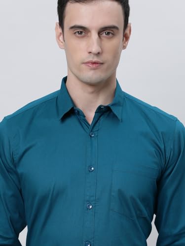 Image of THE SOUL PATROL Men's Casual Regular Fit Full Sleeve Premium Cotton Button-Down Shirt with Single Patch Pocket - Stylish, Classic, Comfortable, and Elegant for Everyday Wear