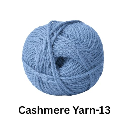 Image of VCR Blue Grey Cashmere Knitting Yarn, 100 Grams Hank, 265 Meters Length, Acrylic 75% and Nylon 25%, Soft Crosia Thread for Crochet and Knitting, Suitable for Sweaters, Pullovers and Jackets