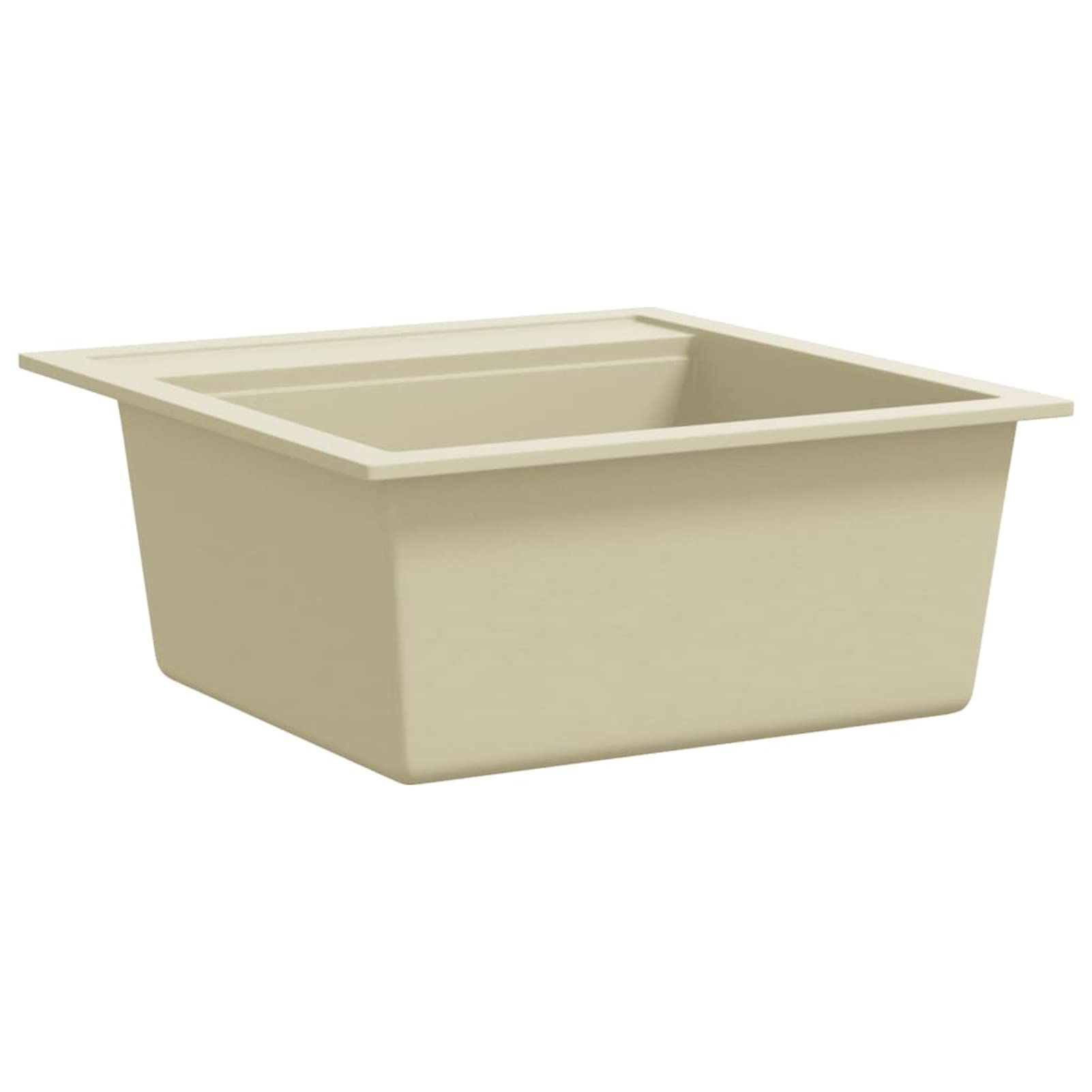 ZEYUAN Fregadero de Cocina de Granito con un Seno, Mueble Pila Lavadero, Pila Fregadero Cocina, Fregadero sobre Encimera, Fregadero Baño Encimera, Picas De Cocina, Beige