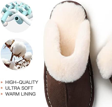 MUCAOL Women's Fuzzy House Slippers Cozy Memory Foam Warm Plush Slipper Bedroom Ladies Outdoor Indoor Shoes With Faux Fur Lining Brown10.5-11 | Image 5