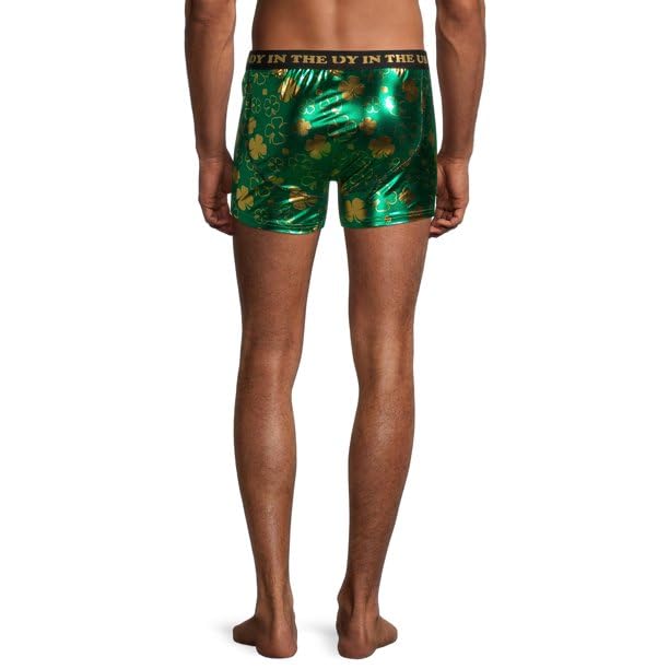 Mad Engine Men's St. Patrick's Day Irish Clover Flag Boxers3