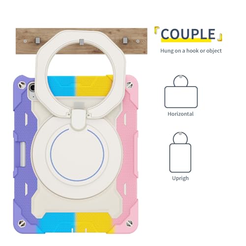Coque iPad 11 pouces 2025 antichoc enfant avec support rotatif et bandoulière - 5