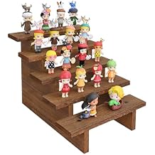 Ikee Design 5-Tier Wooden Display Riser Stand for Plants, Cupcakes, Stepped Tiered Wood Display Stand for Collectibles, Sunglasses, Jewelry, for Weddings, Vendor Markets, Retail