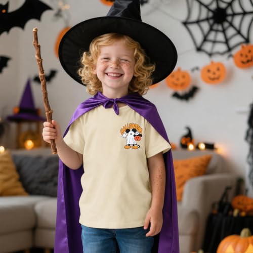 Image of Toddler Halloween Shirts Girls Boys Pumpkin Ghost Short Sleeve Tees
