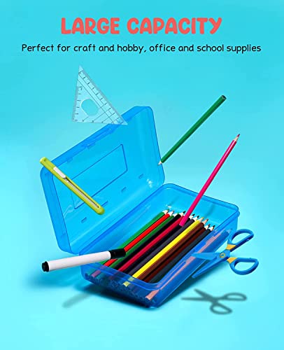 Image of Party Propz Large Capacity Pencil Box for Boys - Blue Compass Box for Boys | Stylish Geometry Box for Girls | Pencil Box Set Toys for Kids 3+ Years | Kids Geometry Box | Transparent Pencil Box