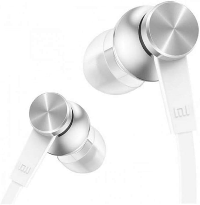 Close-up of the silver earbud design with soft ear tips.