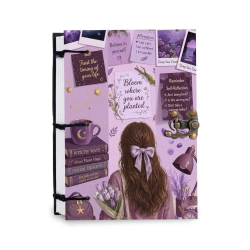 Image of Purple Bloom Diary Notebook 7x5 Inch 160 Pages Unruled Journal for Notes