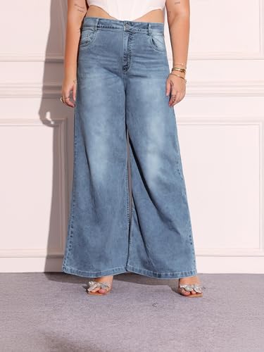 Image of Miss Chase A+ Women's Bootcut High Rise Regular Length Stretchable Denim Jeans