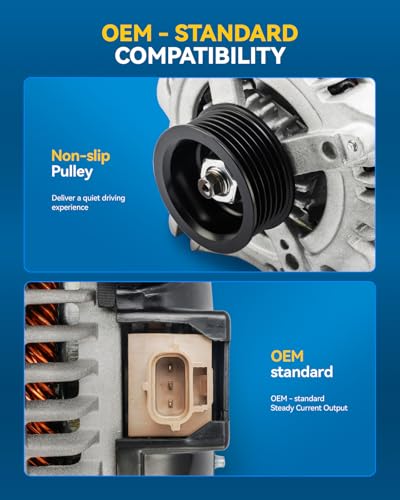 Image of PHILTOP New 11432N Alternator 155A Fit with Ford 2011-2015 E-350 Super Duty | 155A Alternator for Ford 2009-2019 E-350 Super Duty, 2009-2014 E-250, 2009-2014 E-150, 2008-2009 Grand Marquis, 2009 Town Car
