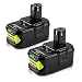 Produktbild Masione 18V 6000mAh Li-ion Ersatzakku für Ryobi ONE+ Akku RB18L50 RB18L40 RB18L25 RB18L15 P108 P107 P105 P104 P103 P102 2 Stück