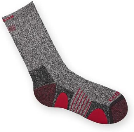 Bamboo Full Cushion Hiking/Outdoor Crew Socks | Keep Your Feet Dry | Odor & Blister Free. (Medium - Black w/ Red)
