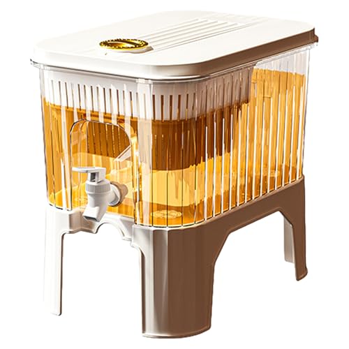 冷蔵庫の水ディスペンサー - 飲料容器|スピゴット付き3L/5Lフードグレードコンテナ|水、ジュース、牛乳、紅茶、コーヒー用の冷蔵庫ディスペンサー|大容量冷蔵庫ドリンクディスペンサー