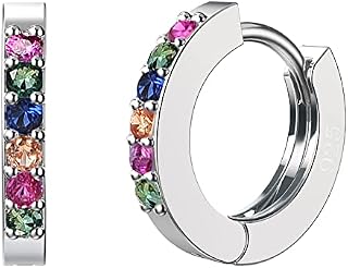 SWEETV 925 sterling silver hoop earrings for women girls - Tiny small large huggie hoop earring 3 sizes