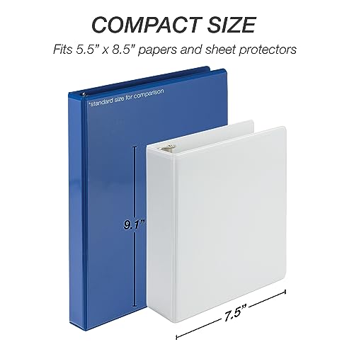 Samsill Economy 2 Inch Mini 3 Ring Binder, Round Ring Binder, Holds 5.5 x 8.5 Inch Documents, Customizable Cover, 2" View, 6 Pack, White by Samsill - Image 5