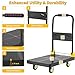 Push Cart Dolly - Foldable Heavy - Duty Flatbed Platform Cart with 360 - Degree Rotating Wheels for Moving in Food Truck and Trailer, Load Capacity 330 lbs, Black Yellow