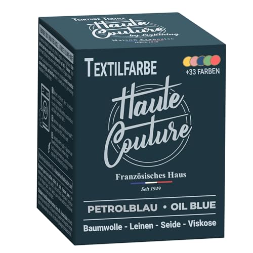 Haute Couture - Blau Textilfarbe - PetrolBlau - 350g - Alles-in-Einem - Gebrauchsfertig für Kleidung und Stoffe