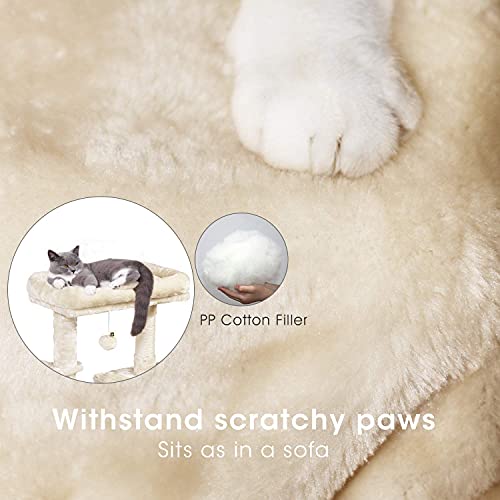 Mq Cat Tree Tower 36.7 Inch With Padded Plush Perches, Condo, Hammock & Cat Scratching Post For Kittens, Large Cats, Beige #TOP3