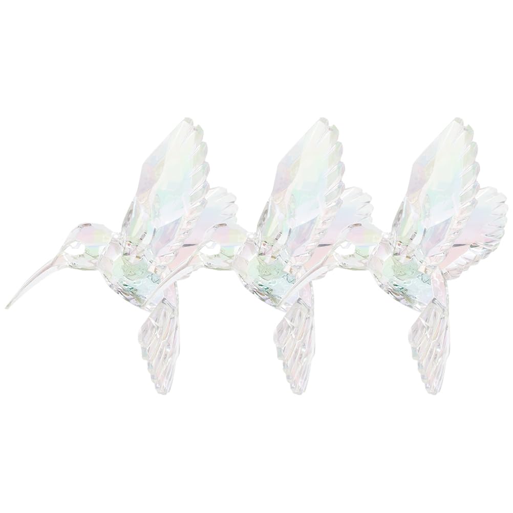 Colibri en acrylique transparent irisé Kisangel lot de 3 pendentifs décoratifs