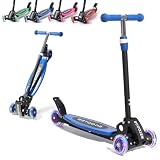 3 Wheel Scooters for Kids 2-5 5-7 Years, 4 Adjustable Heights Foldable Metal Toddler...