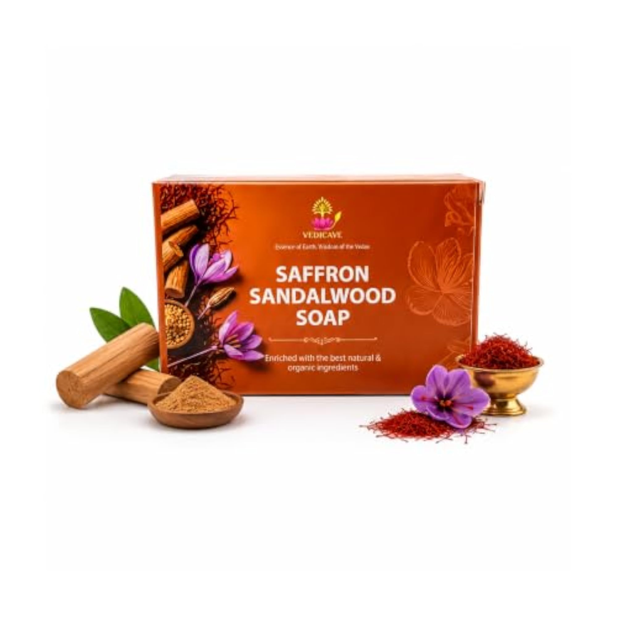 Saffron Sandalwood Soap for Skin Brightening