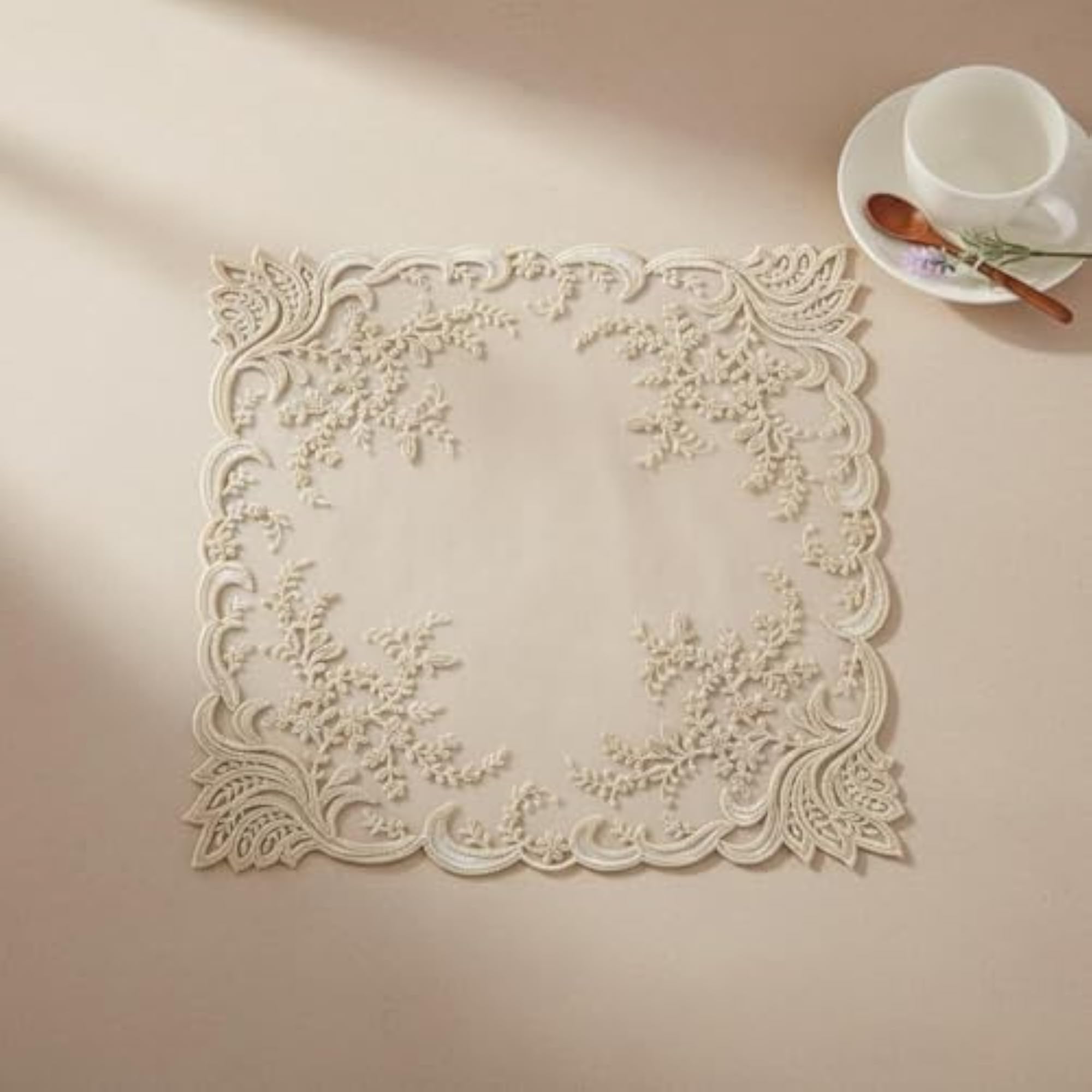 Handmade Design Embroidered Square Placemat