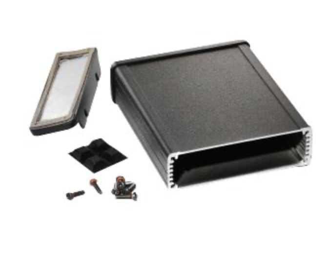1457L1202EBK, Enclosures, Boxes, & Cases EMI/RFI Alum/Flanged 4.73x4.09x1.26 Blac