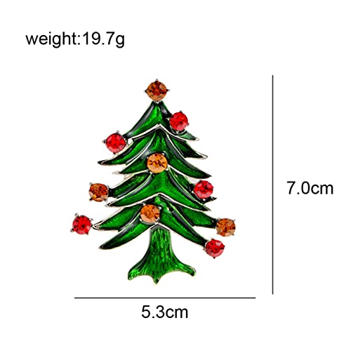 Broche sapin de Noël strass vert émail pour robe et pull élégant - 2