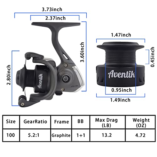 Aventik Aw-100&300 Ice Fishing Reel Smooth Easy Line Through High Feet Design Graphite 5.2:1 Gear Ratio Powerful Ultra Light Ice Reel (Aw-100) #TOP1