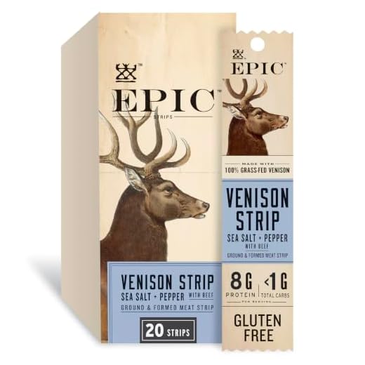Epic Provisions Venison and Beef Strips Keto Friendly, Whole30, 20 ct, 0.8 oz Strips