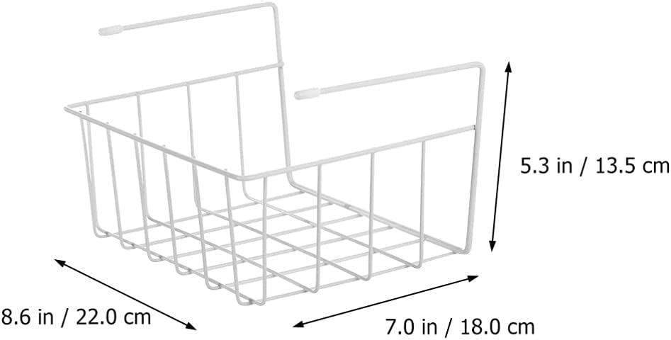 Adjustable Sink Storage Rack Under Shelf Basket Punch Wire Rack Storage Baskets Under Desk Hanging for Undershelf Cabinet Space Saving Hanging Organizer image 2